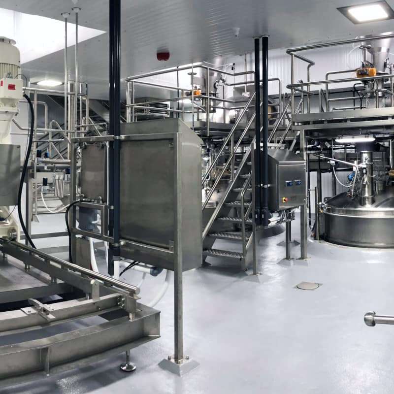 Infant nutrition processing facility with stainless steel